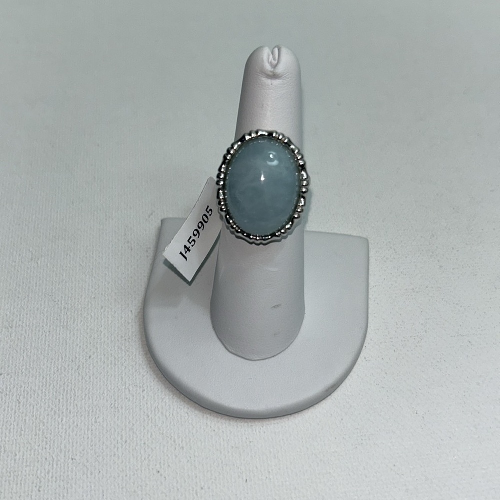 NWT Sterling Silver Genuine Aquamarine Gemstone Designer Ring Modern Bohemian